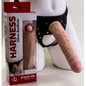 Насадка-фаллос в комплекте с трусиками Harness - 21,6 см. - LOVETOY (А-Полимер) - купить с доставкой в Кемерово