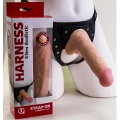 Страпон Harness из двух предметов: регулируемые трусики и насадка-фаллос - 17,5 см. - LOVETOY (А-Полимер) - купить с доставкой в Кемерово