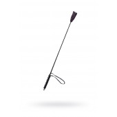 Чёрный стек с кожаной ручкой - 58 см. - Sitabella - купить с доставкой в Кемерово