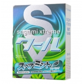 Презервативы Sagami Xtreme Mint с ароматом мяты - 3 шт. - Sagami - купить с доставкой в Кемерово