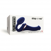 Синий безремневой страпон Multi Orgasm Size S с клиторальной стимуляцией - Strap-on-me - купить с доставкой в Кемерово