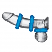 Комплект из трех голубых эрекционных колец 3-Pack Ribbed Rider Cock Ring Set - BlueLine - в Кемерово купить с доставкой