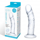 Стеклянный фаллоимитатор из стекла 7’’ Curved Realistic Glass Dildo With Veins - 15,9 см. - Glas