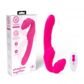 Розовый безремневой страпон на радиоуправлении Strapless Together - 22 см. - Together Toy - купить с доставкой в Кемерово
