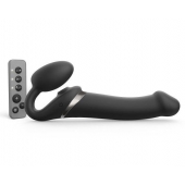 Черный безремневой страпон Multi Orgasm Size L с клиторальной стимуляцией - Strap-on-me - купить с доставкой в Кемерово