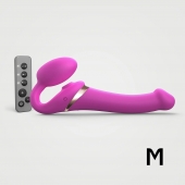 Ярко-розовый безремневой страпон Multi Orgasm Size M с клиторальной стимуляцией - Strap-on-me - купить с доставкой в Кемерово