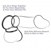 Набор из трех черных эрекционных колец Silicone 3-Ring Stamina Set - Pipedream - в Кемерово купить с доставкой
