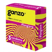 Презервативы с анестетиком для продления удовольствия Ganzo Long Love - 3 шт. - Ganzo - купить с доставкой в Кемерово