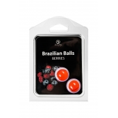 Набор из 2 шариков с массажным маслом Brazilian Balls с ароматом ягод - Secret Play - купить с доставкой в Кемерово