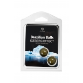 Набор из 2 шариков с массажным маслом Brazilian Balls с ледяным эффектом - Secret Play - купить с доставкой в Кемерово