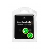 Набор из 2 шариков с массажным маслом Brazilian Balls с эффектом вибрации - Secret Play - купить с доставкой в Кемерово