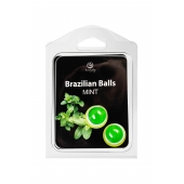 Набор из 2 шариков с массажным маслом Brazilian Balls с ароматом мяты - Secret Play - купить с доставкой в Кемерово