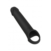 Черная насадка-удлинитель с вибрацией Vibrating Extender With Remote - Dream Toys - в Кемерово купить с доставкой