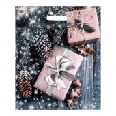 Новогодний пакет с принтом в виде подарков и вырубной ручкой (45х38 см) - Сима-Ленд - купить с доставкой в Кемерово