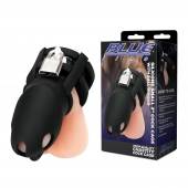 Черная клетка для пениса Silicone Small 2 in Cock Cage With Ball Divider - BlueLine - купить с доставкой в Кемерово