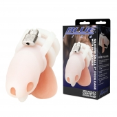 Белая клетка для пениса Silicone Small 2 in Cock Cage With Ball Divider - BlueLine - купить с доставкой в Кемерово
