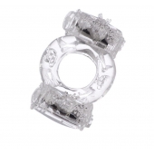 Прозрачное виброкольцо с двумя вибропульками - Toyfa Basic - в Кемерово купить с доставкой