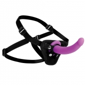 Лиловый поясной страпон Navigator Silicone G-Spot Dildo with Harness - 17,8 см. - XR Brands - купить с доставкой в Кемерово