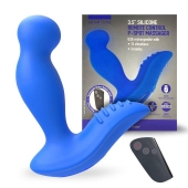 Синий вибромассажер простаты 3,5’’ Remote Control P-spot Massager - 12,5 см. - Erokay - в Кемерово купить с доставкой