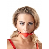 Силиконовый кляп-шар на чёрных ремешках Red Gag silicone - Orion - купить с доставкой в Кемерово