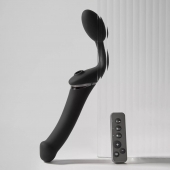 Черный безремневой вибрострапон Strap-On-Me Multi Orgasm Size XL - Strap-on-me - купить с доставкой в Кемерово