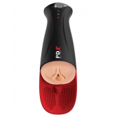Телесный мастурбатор-вагина в черной колбе с вибрацией Fuck-O-Matic Pro XL - Pipedream - в Кемерово купить с доставкой
