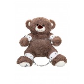 Бондажный набор: бурый мишка с белыми оковами и наручниками - Pecado - купить с доставкой в Кемерово