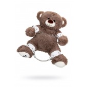 Бондажный набор: бурый мишка с белыми оковами и наручниками - Pecado - купить с доставкой в Кемерово