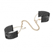 Чёрные дизайнерские наручники Desir Metallique Handcuffs Bijoux - Bijoux Indiscrets - купить с доставкой в Кемерово