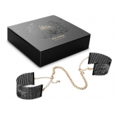 Чёрные дизайнерские наручники Desir Metallique Handcuffs Bijoux - Bijoux Indiscrets - купить с доставкой в Кемерово