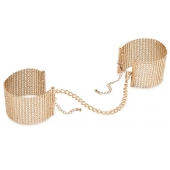 Дизайнерские золотистые наручники Desir Metallique Handcuffs Bijoux - Bijoux Indiscrets - купить с доставкой в Кемерово