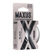 Черные утолщенные презервативы MAXUS Extra Strong с железным кейсом - 3 шт. - Maxus - купить с доставкой в Кемерово