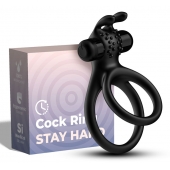 Черное эрекционное виброкольцо с подхватом мошонки Stay Hard - Boys of Toys - в Кемерово купить с доставкой