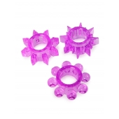 Набор из 3 лиловых эрекционных колец различной формы - Erowoman-Eroman - в Кемерово купить с доставкой