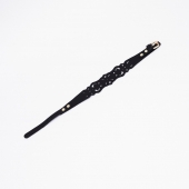 Черный ажурный чокер с золотистой фурнитурой - Crazy Handmade - купить с доставкой в Кемерово