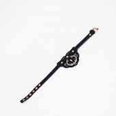 Черный чокер с клепками и золотистой фурнитурой - Crazy Handmade - купить с доставкой в Кемерово