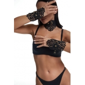 Фигурный набор для БДСМ-игр с узорами и золотистой фурнитурой - Crazy Handmade - купить с доставкой в Кемерово