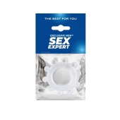 Прозрачное эрекционное кольцо со стимулирующими шариками - Sex Expert - в Кемерово купить с доставкой