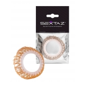 Эрекционное кольцо с бежевыми «ресничками» - Sextaz - в Кемерово купить с доставкой