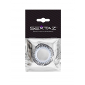Эластичное эрекционное колечко с черными «ресничками» - Sextaz - в Кемерово купить с доставкой