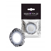 Эластичное эрекционное колечко с черными «ресничками» - Sextaz - в Кемерово купить с доставкой