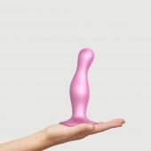 Розовая насадка Strap-On-Me Dildo Plug Curvy size M - Strap-on-me - купить с доставкой в Кемерово