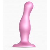 Розовая насадка Strap-On-Me Dildo Plug Curvy size M - Strap-on-me - купить с доставкой в Кемерово