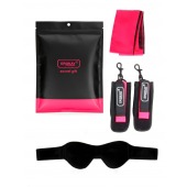 Черно-розовый эротический набор: маска, наручники и повязка - Erokay - купить с доставкой в Кемерово