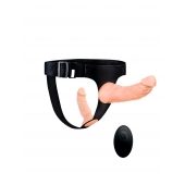 Женский страпон с 2 насадками, вибрацией и пультом ДУ - Erowoman-Eroman - купить с доставкой в Кемерово