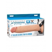 Телесный пустотелый фаллопротез 9’’ Hollow Silicone Strap-On - 24,1 см. - Pipedream - купить с доставкой в Кемерово