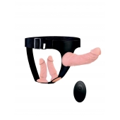 Женский страпон с 3 насадками и вибрацией - Erowoman-Eroman - купить с доставкой в Кемерово