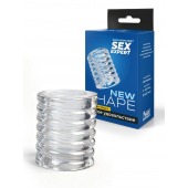 Прозрачная сквозная насадка на пенис с ребрышками - Sex Expert - в Кемерово купить с доставкой