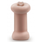 Телесный люминесцентный двусторонний мастурбатор Tasha - Blush Novelties - в Кемерово купить с доставкой