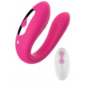 Розовый вибратор для пар с пультом ДУ - Boys of Toys